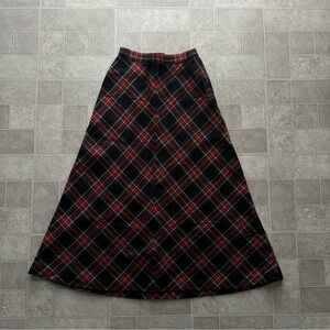 Vintage Plaid A Line Skirt